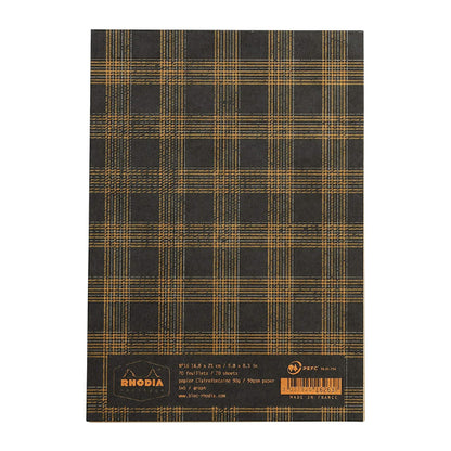 RHODIA Heritage Stapled No.16 5x5 Sq Tartan Black