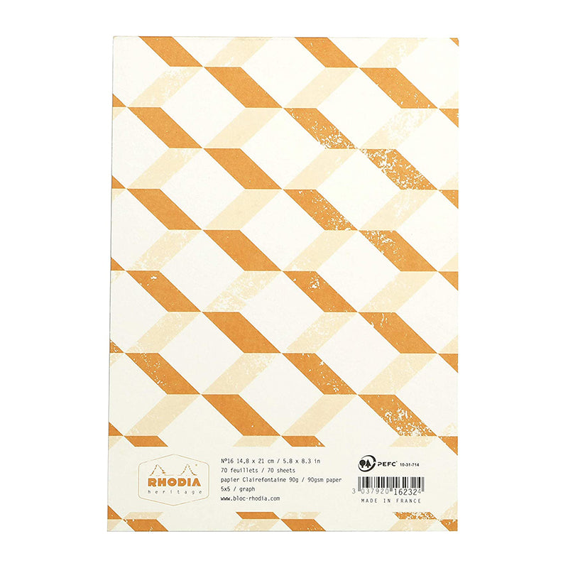 RHODIA Heritage Stapled No.16 5x5 Sq Escher Ivory