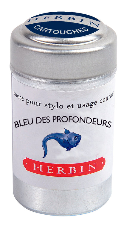 J.HERBIN La Perles des Encres Ink Cartridges 6s Bleu des Profondeu