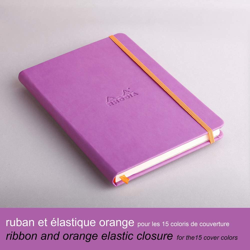 RHODIArama Webnotebook A5 Ivory Plain Hardcover-Lilac