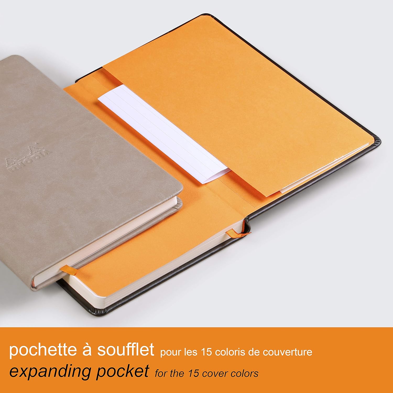 RHODIArama Webnotebook A5 Ivory Plain Hardcover-Orange