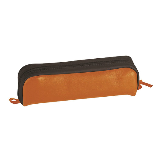 CLAIREFONTAINE LEATHER Pencil Case Rectangular Orange/Brown