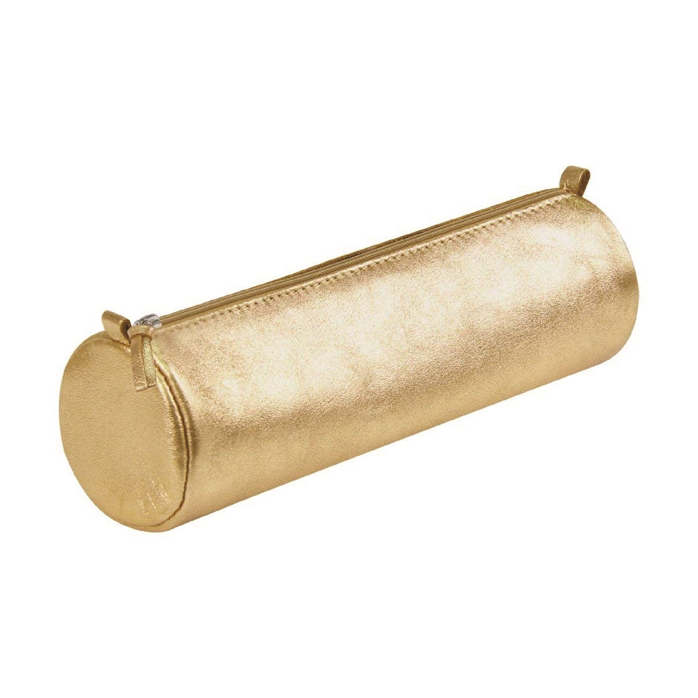 CLAIREFONTAINE CUIRISE Leather Pencil Case Round Fantasy Golden