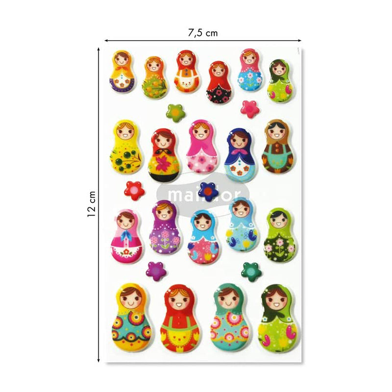 MAILDOR 3D Stickers Cooky Russian dolls 1s