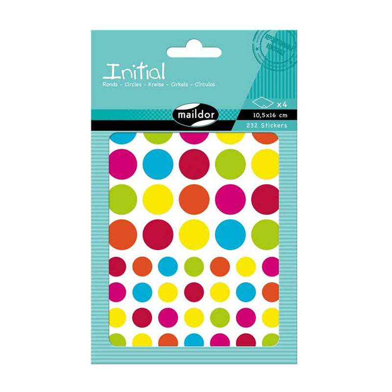 MAILDOR Geo Stickers Initial Circles 4s