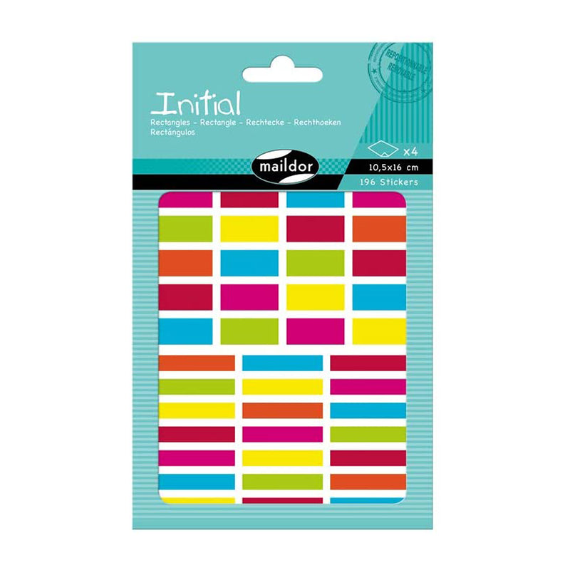 MAILDOR Geo Stickers Initial Rectangle 4s