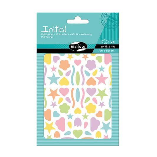 MAILDOR Geo Stickers Initial Multi Sided 4s