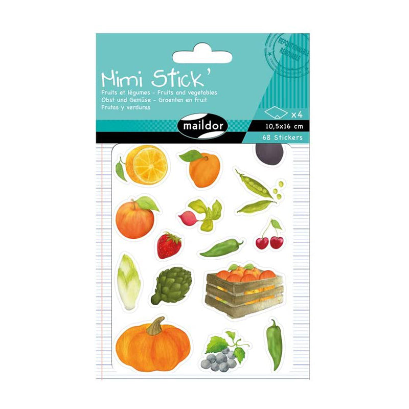 MAILDOR Deco Stickers Mimi Stick Fruit Vege 4s