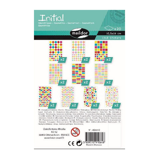 MAILDOR Geo Stickers Initial Bright/Pastel 20s