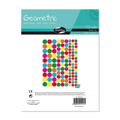 MAILDOR Geo Stickers Multicolour Rounds 20s