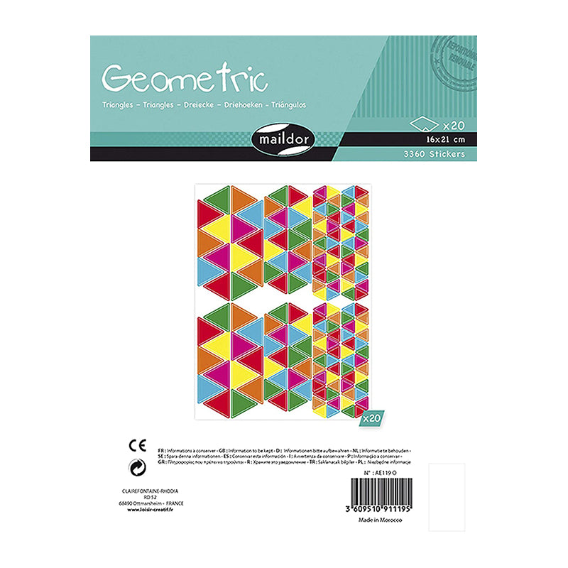 MAILDOR Geo Stickers Multicolour Triangles 20s