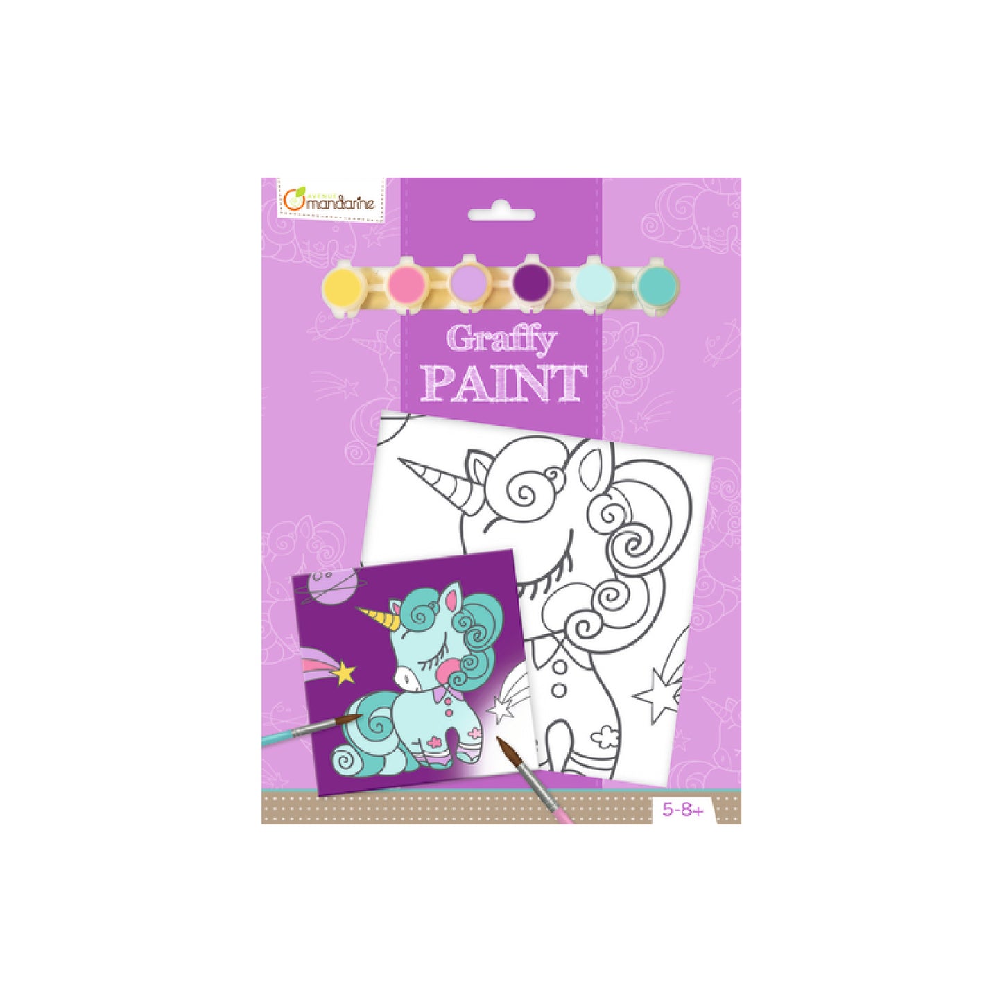 AVENUE MANDARINE Graffy Paint Unicorn 20x20 cm