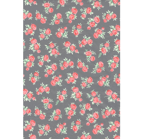 DECOPATCH Paper:Black & White 646 Roses-Red