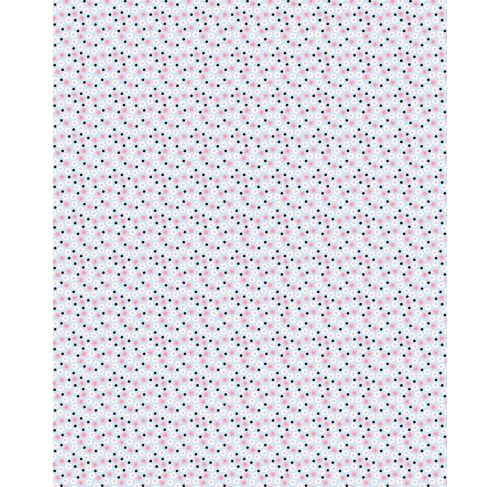 DECOPATCH Paper:Blue 661 Flowers-Pink & White