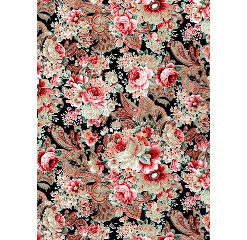 DECOPATCH Paper:Brown 590 Oriental Floral Print