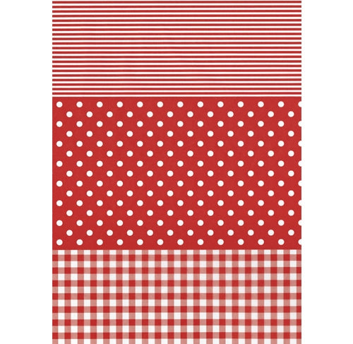 DECOPATCH Paper:Gingham/Dots/Stripes 484-Red