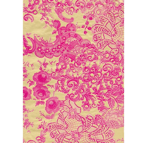 DECOPATCH Paper:Gold 461 Lace-Gold & Pink