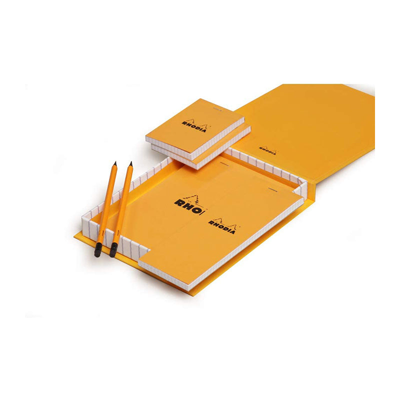 RHODIA Essential Box Orange (4x 5x5 Sq+2 Pencils)