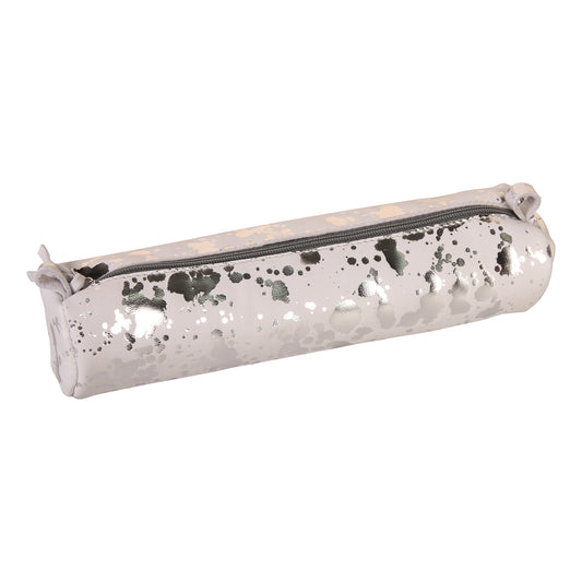 CLAIREFONTAINE Cosmicuir Smooth Leather Pencil Case Rd Silver