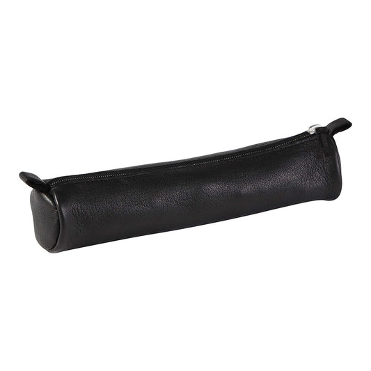 CLAIREFONTAINE Black Leather Pencil Case Small Round