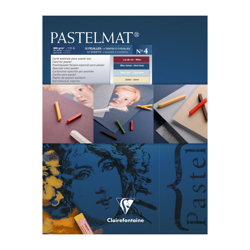 CLAIREFONTAINE Pastelmat Pad 360g 18x24cm 12s No.4 4 Shades