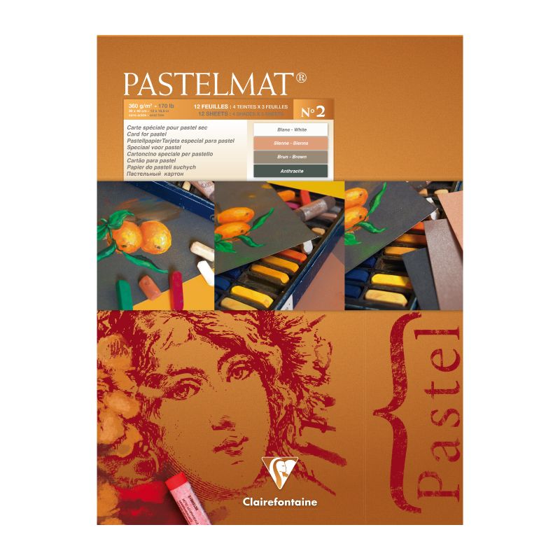 CLAIREFONTAINE Pastelmat Pad 360g 30x40cm 12s No.2 4 Shades