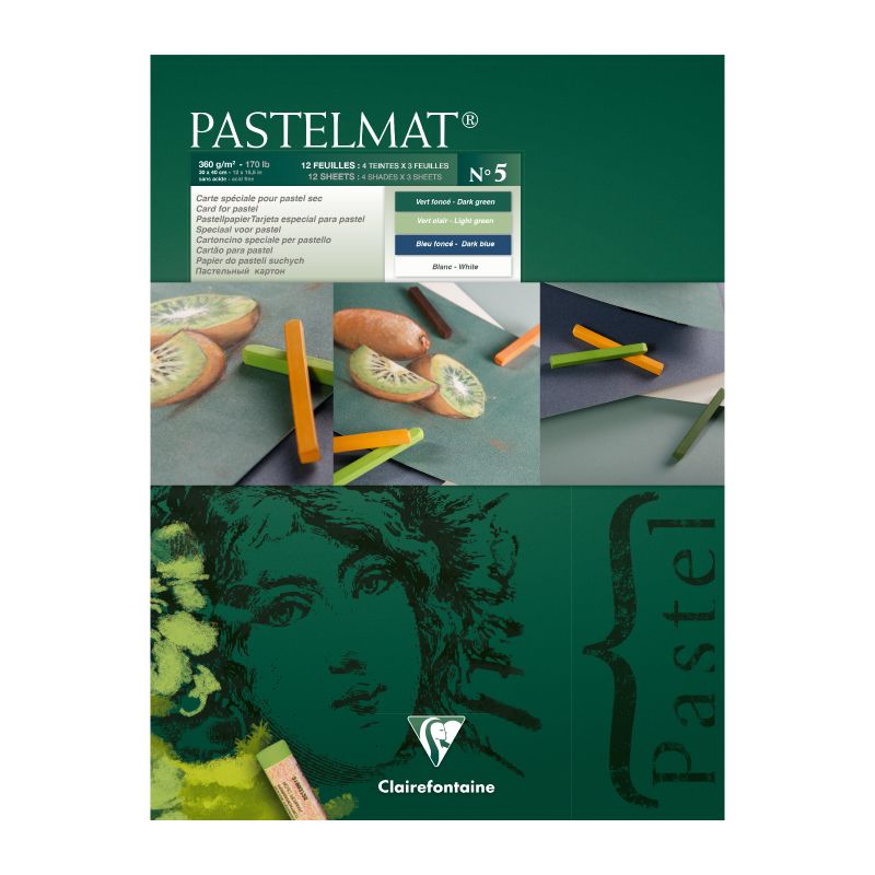 CLAIREFONTAINE Pastelmat Pad 360g 30x40cm 12s No.5 4 Shades