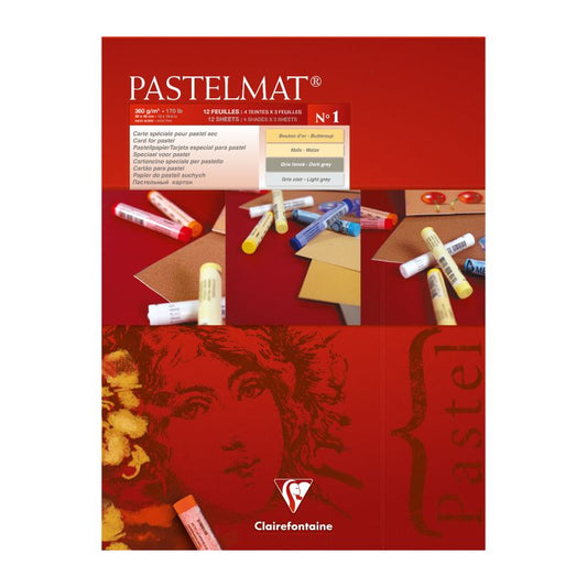 CLAIREFONTAINE Pastelmat Pad 360g 30x40cm 12s No.1 4 Shades