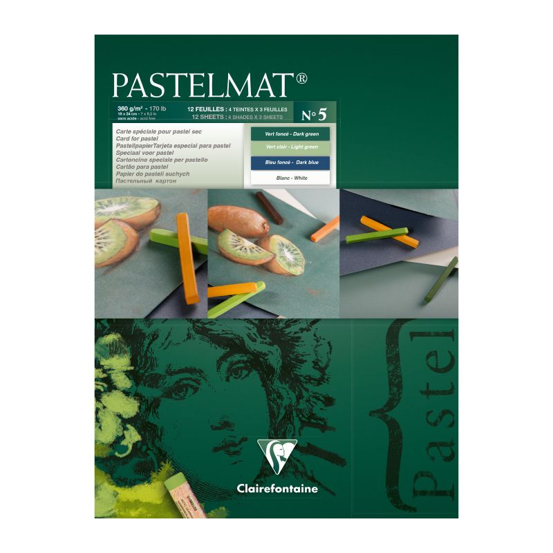 CLAIREFONTAINE Pastelmat Pad 360g 18x24cm 12s No.5 4 Shades