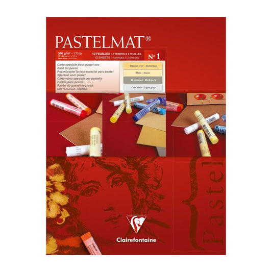 CLAIREFONTAINE Pastelmat Pad 360g 18x24cm 12s No.1 4 Shades