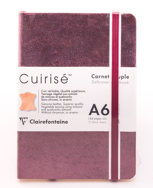 CLAIREFONTAINE Cuirise Softcover Notebook A6 Cherry