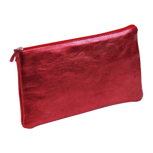 CLAIREFONTAINE Cuirise Leather Pencil Case Flat Red