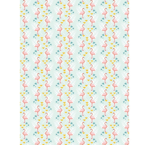 DECOPATCH Paper-Texture:Green 783 Pink Flamingos