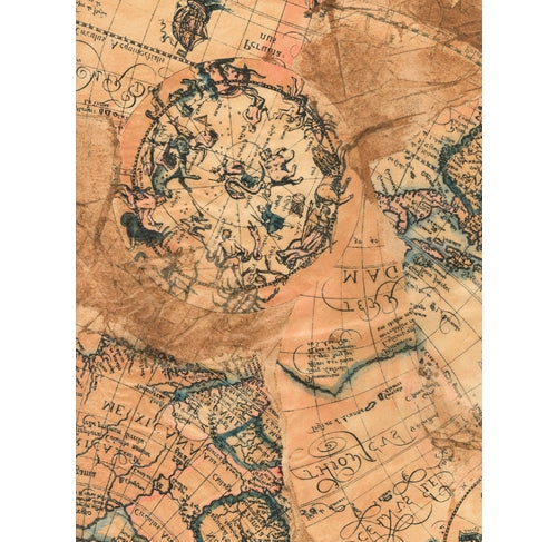 DECOPATCH Paper:Brown 806 Antique Map