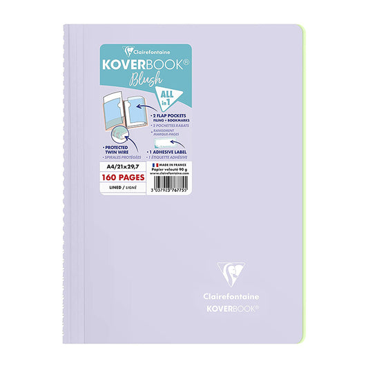 CLAIREFONTAINE Koverbook Blush WB A4 160p Ruled Lilac