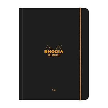 RHODIA Boutique Unlimited A5+ 160x210mm 5x5 Sq Black