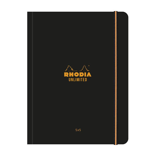 RHODIA Boutique Unlimited A5+ 160x210mm 5x5 Sq Black