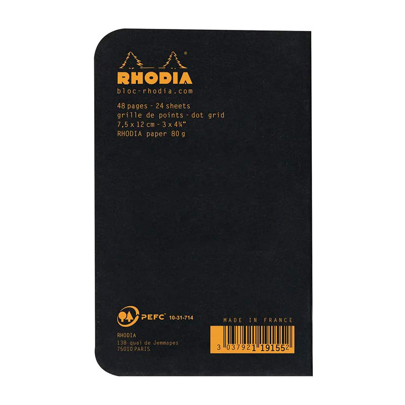 RHODIA Classic Stapled A7 75x120mm Dot Black