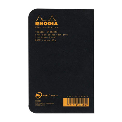 RHODIA Classic Stapled A7 75x120mm Dot Black