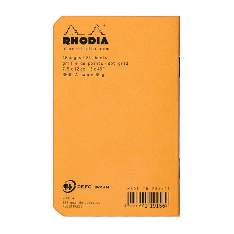 RHODIA Classic Stapled A7 75x120mm Dot Orange