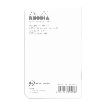 RHODIA Classic Stapled A7 75x120mm Dot White