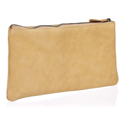 CLAIREFONTAINE Flying Spirit Leather Flat Pencil Case Beige