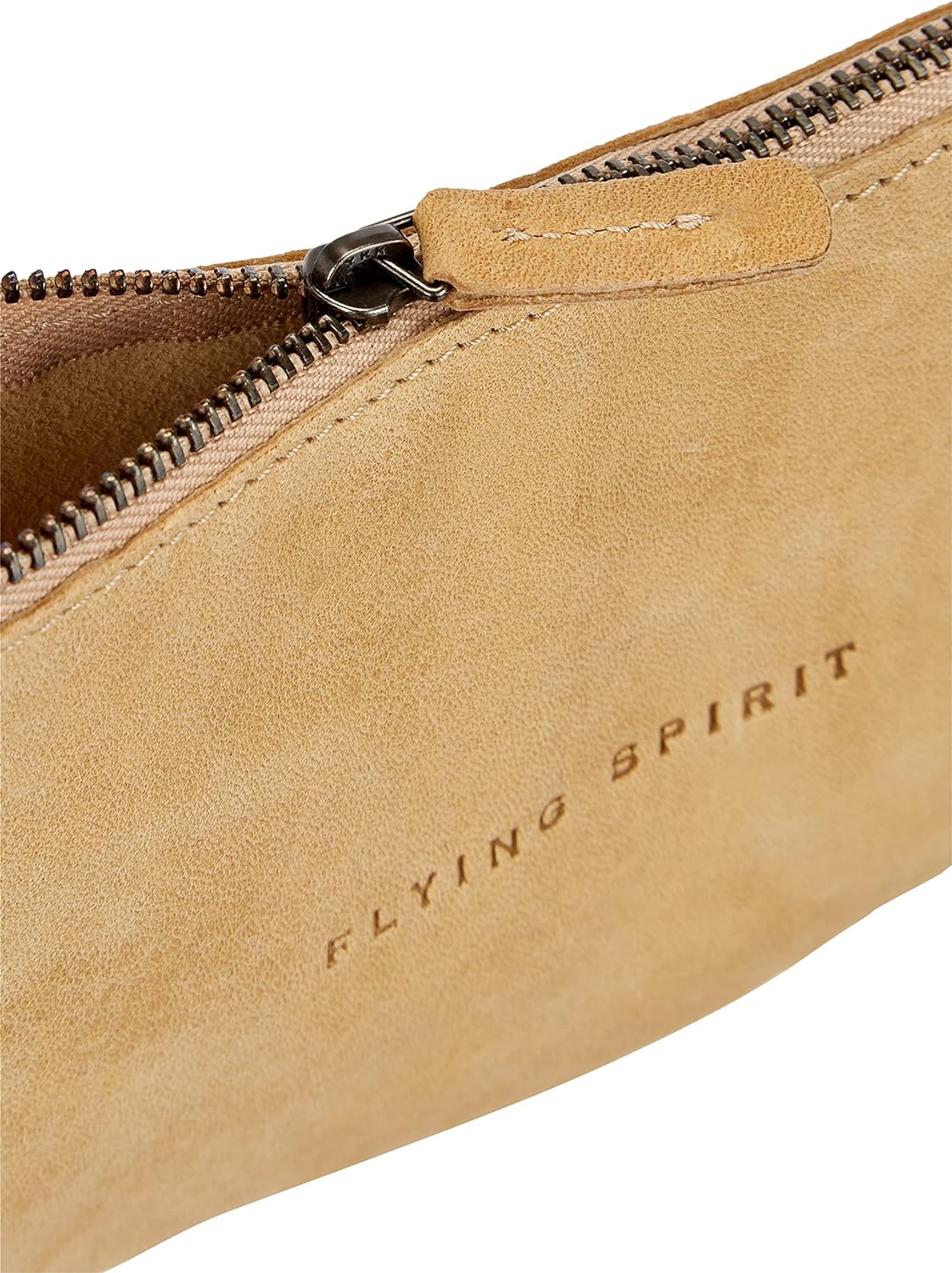 CLAIREFONTAINE Flying Spirit Leather Flat Pencil Case Beige