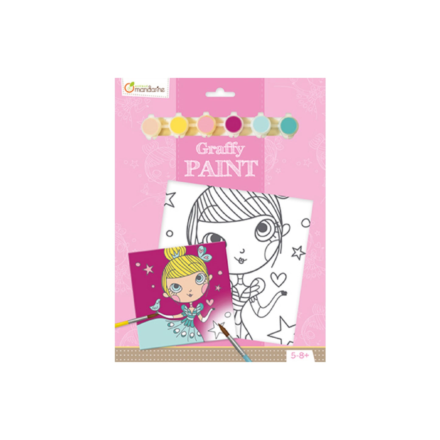 AVENUE MANDARINE Graffy Paint Princess 20x20cm