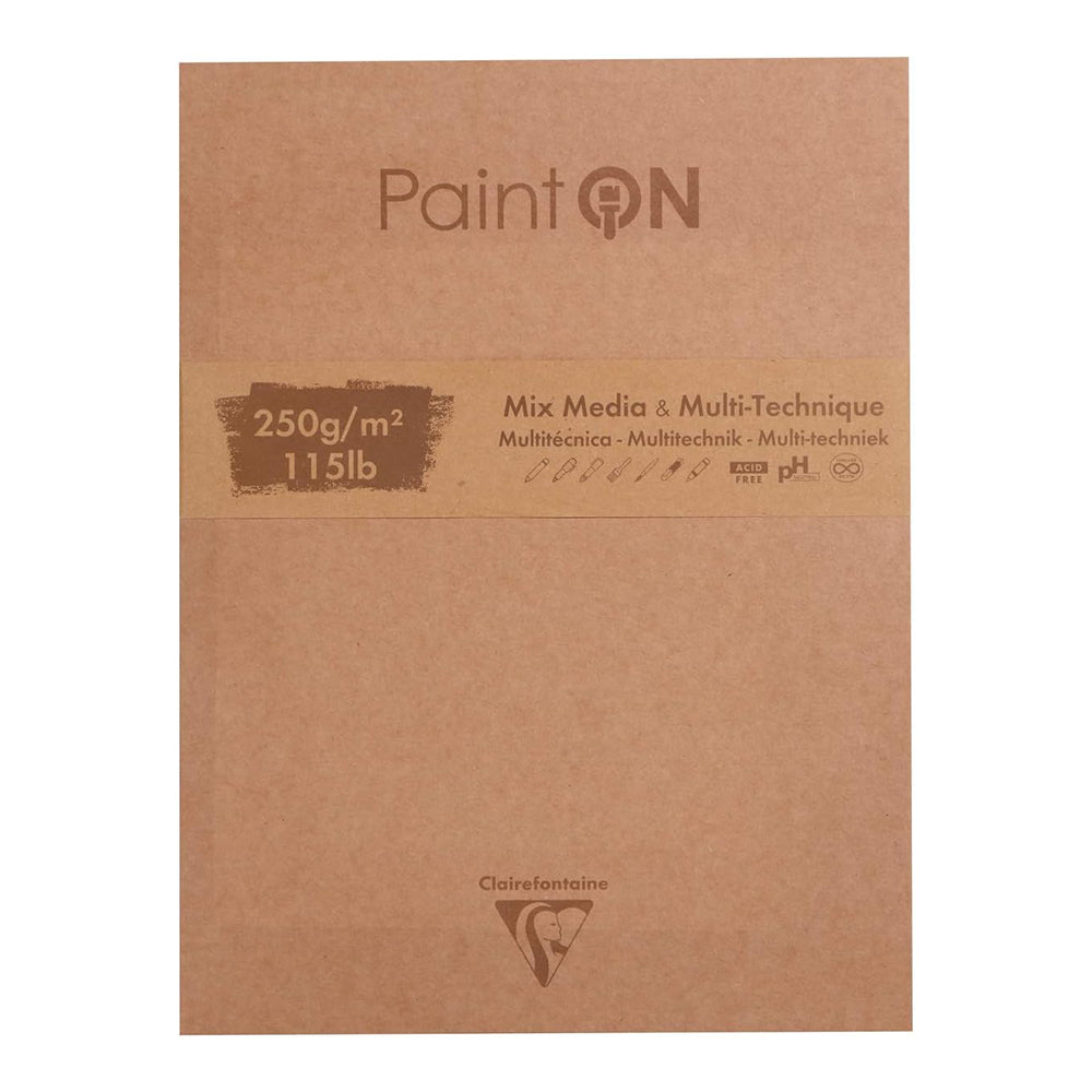 CLAIREFONTAINE Paint ON Assorted Deckled Glued Pad 22.9x30.5cm 50s