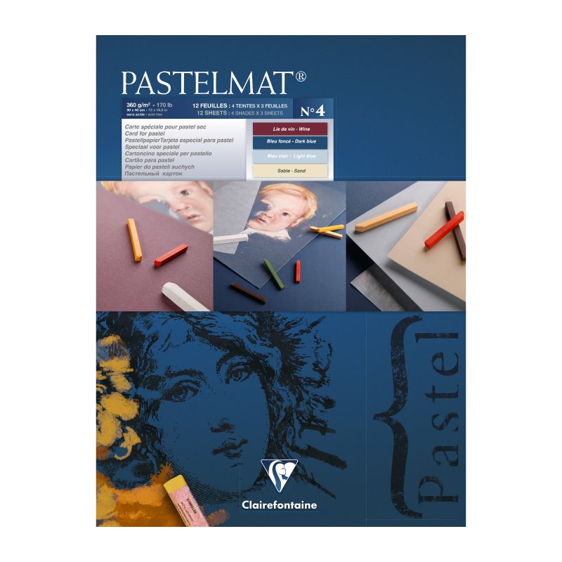 CLAIREFONTAINE Pastelmat Pad 360g 30x40cm 12s No.4 4 Shades