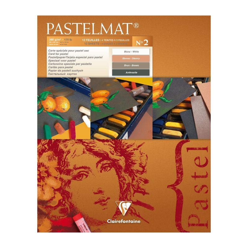 CLAIREFONTAINE Pastelmat Pad 360g 24x30cm 12s No.2 4 Shades