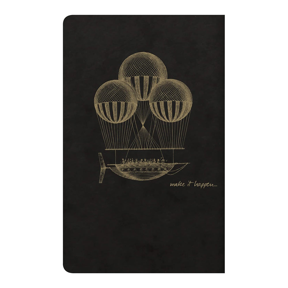 CLAIREFONTAINE Flying Spirit Notebook 7.5x12cm Lined 24s Black