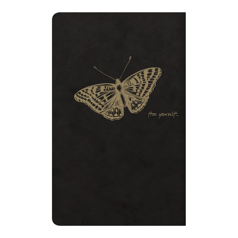 CLAIREFONTAINE Flying Spirit Notebook 7.5x12cm Lined 24s Black