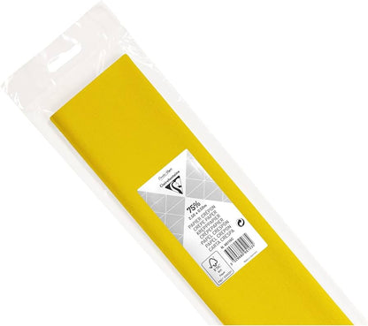 CLAIREFONTAINE Crepe Paper Roll 75% 2.5x0.5M Lemon Yellow